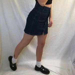 gap dark blue denim skirt